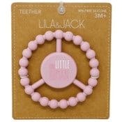 Wholesale - Lila and Jack Silicone Peace Teether - Pink "Kind Little Human" C/P 100, UPC: 195010015905